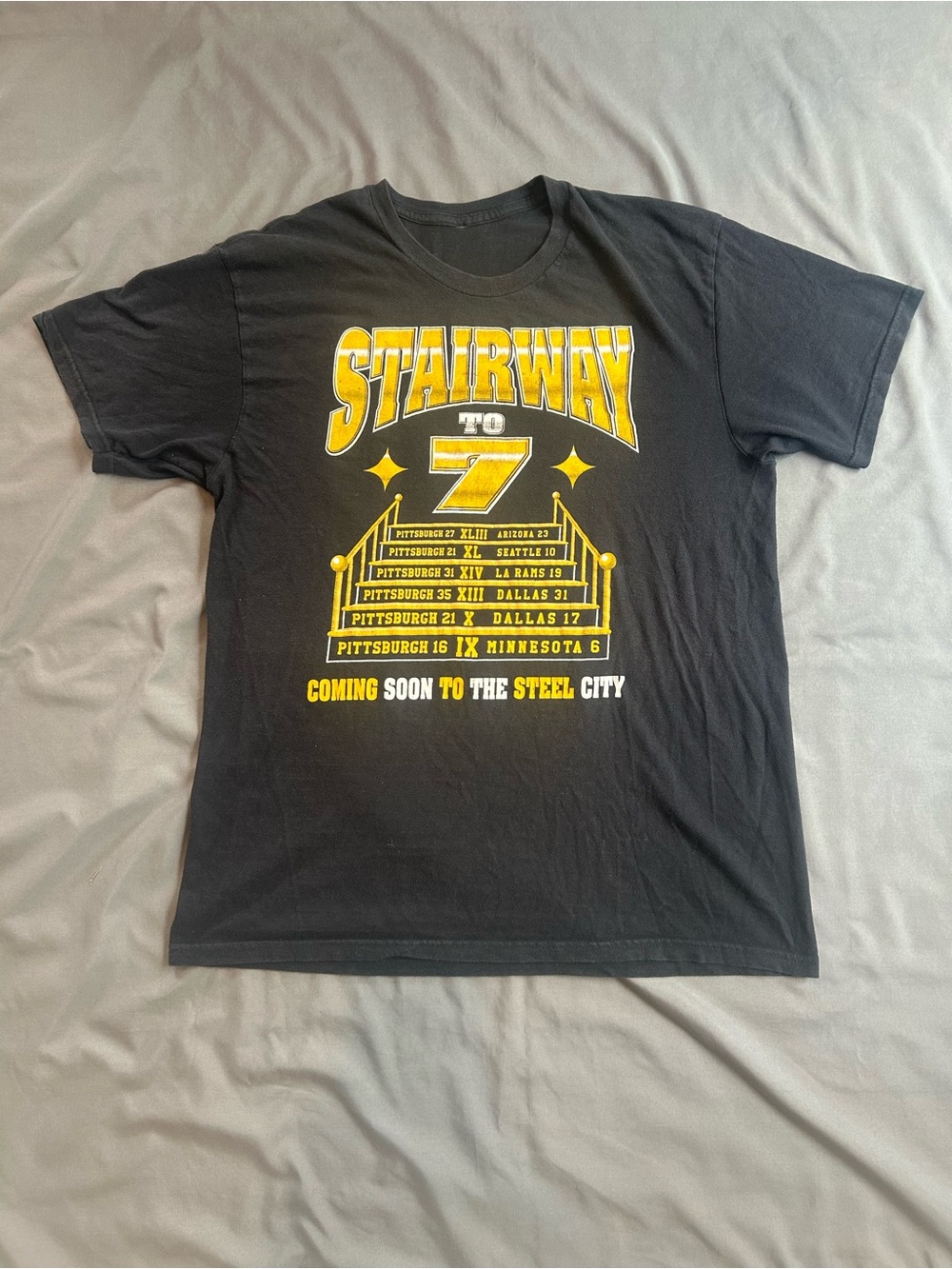 Vintage Pittsburgh Steelers 'Stairway to 7' T-Shirt